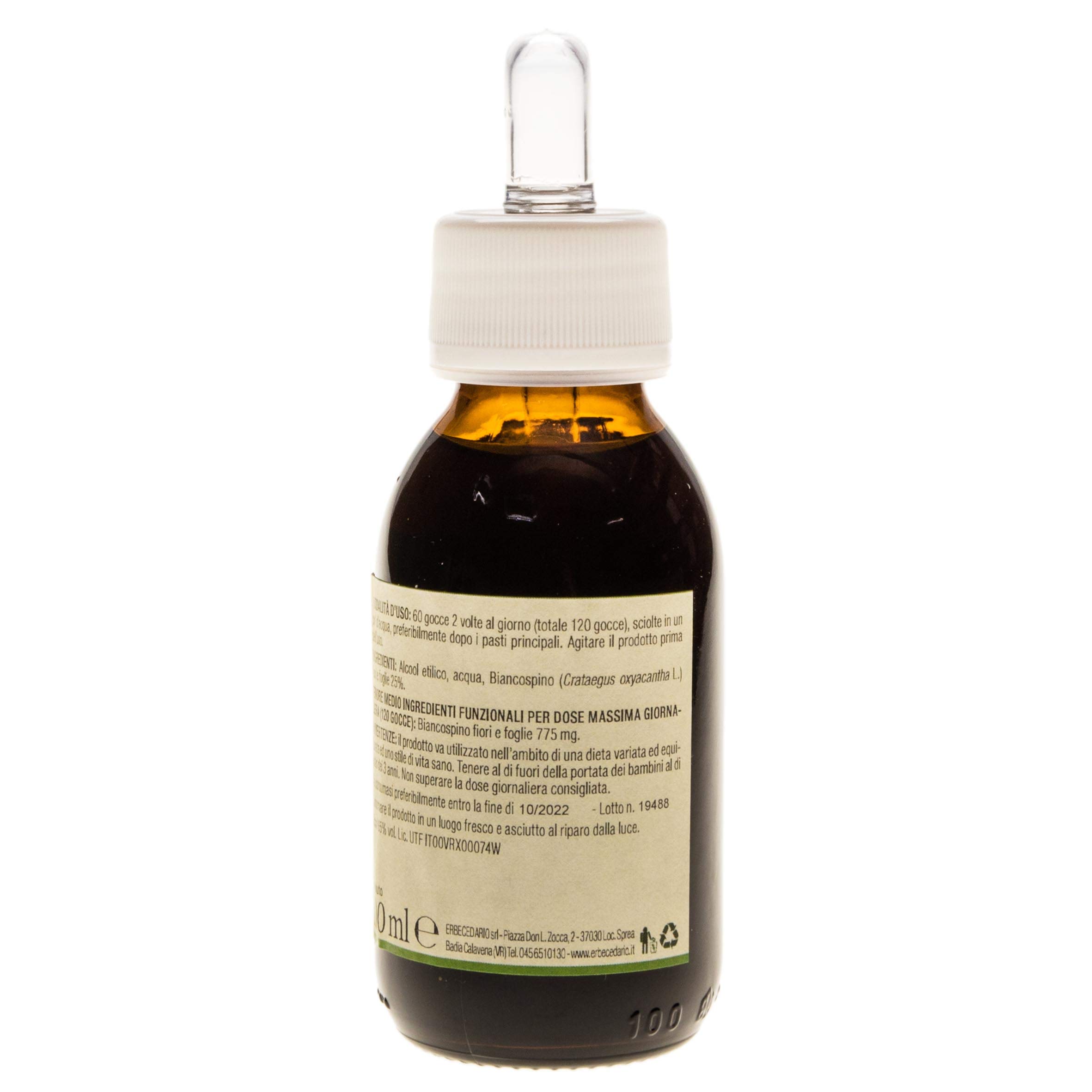 Biancospino Tintura Madre in Gocce 100ml, Integratore per dormire Favorisce Rilassamento corporeo, Riposo Notturno e La Funzionalità Dell'Apparato Cardiocircolatorio - Made in Italy