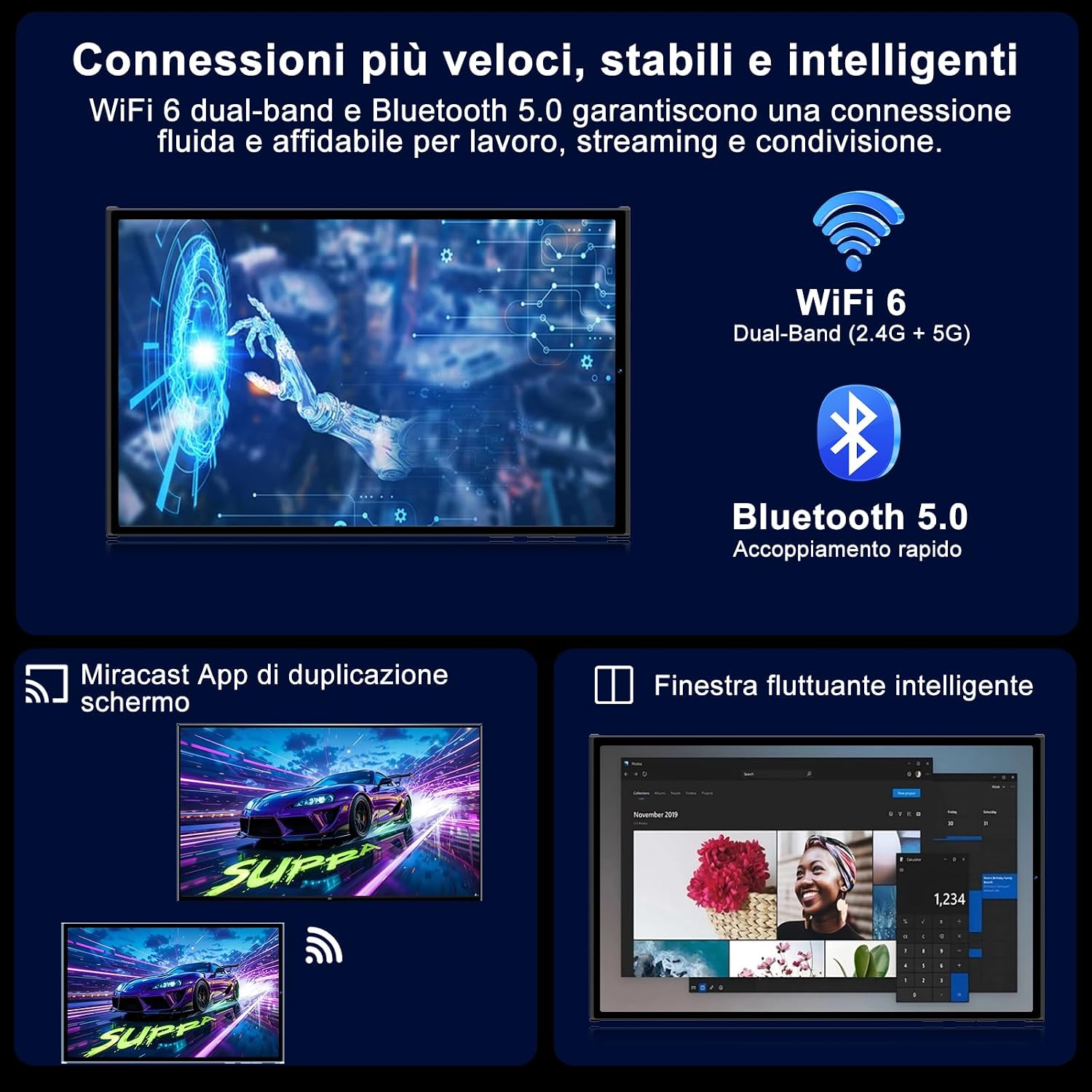Tablet 10 Pulgadas Android 15 con Gemini AI, 30GB RAM + 128GB ROM Ampliable 2TB, Octa-Core, WiFi 6, Widevine L1, Batería 8000mAh, Cámara 8/5 MP, Teclado, Ratón y Funda, Cuerpo Metálico – Negro Titanio 6