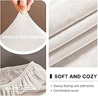 Vista 2 de PrinceDeco Funda redonda de terciopelo para silla Papasan (solo funda deslizante), funda de cojín para silla Papasan de alta elasticidad, protector