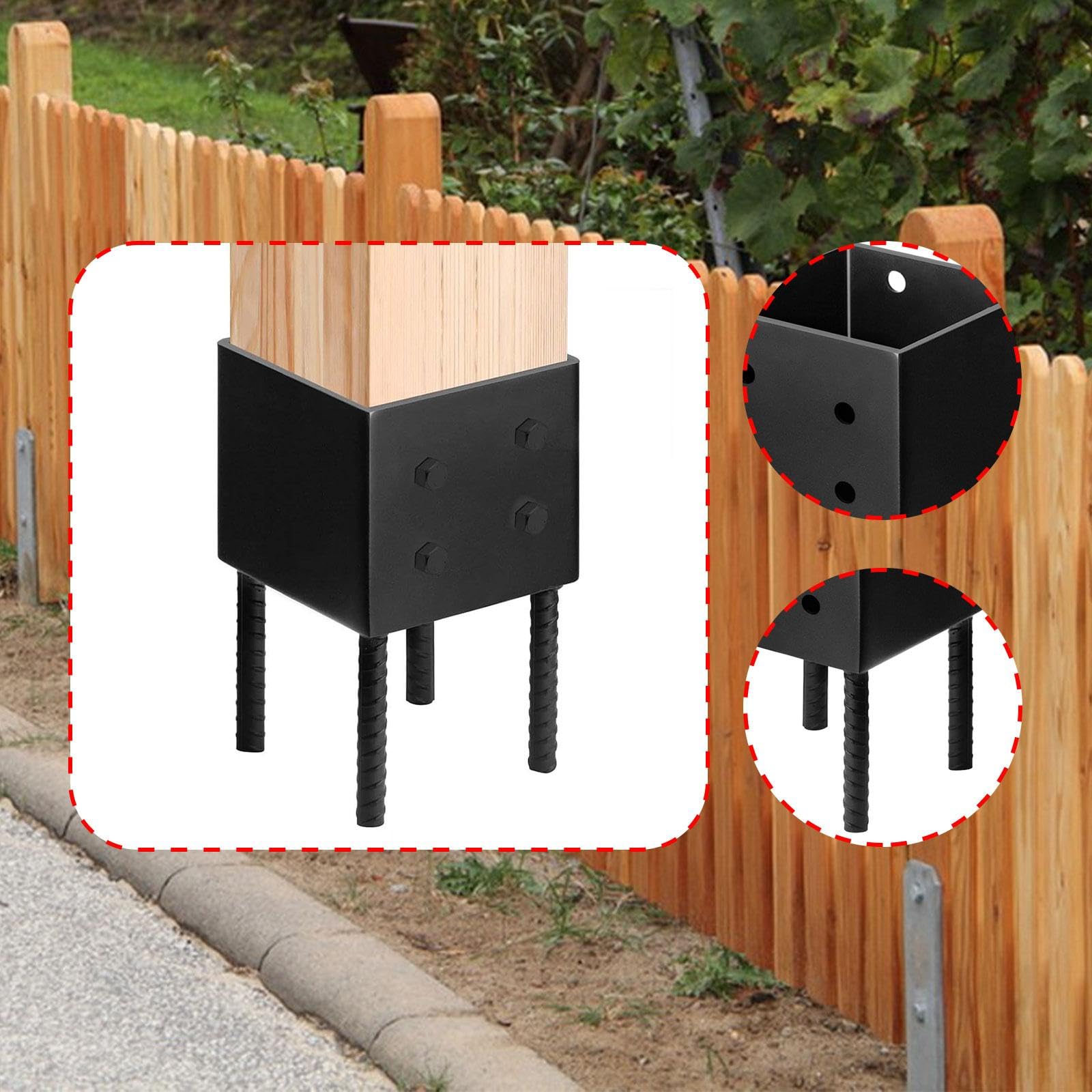 Fenteer Soporte de Anclaje de Metal para Base de Poste de Hormigón Húmedo para de Cenador de Madera Y Terraza