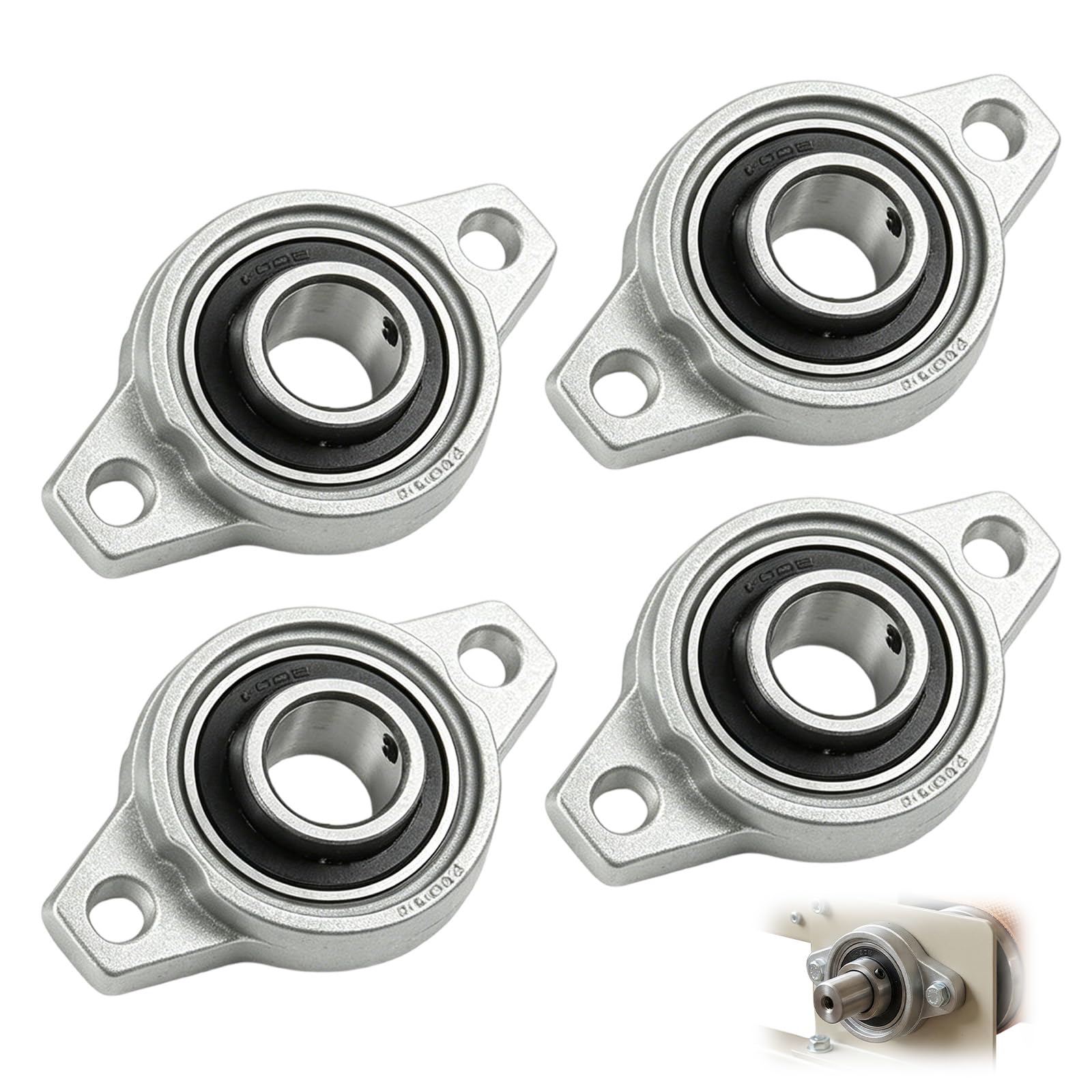 4 Pièces Paliers à Semelle, Roulements à Bride Rhombique, Blocs D'Oreiller, Roulements à Billes avec Bride (Diamètre Intérieur 12mm) - Pour Applications Mécaniques Industrielles, Bricolage et