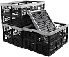 Ggbin 42 Liter Collapsible Storage Crates, Large Black Plastic Stackable Crates, 4 Pack