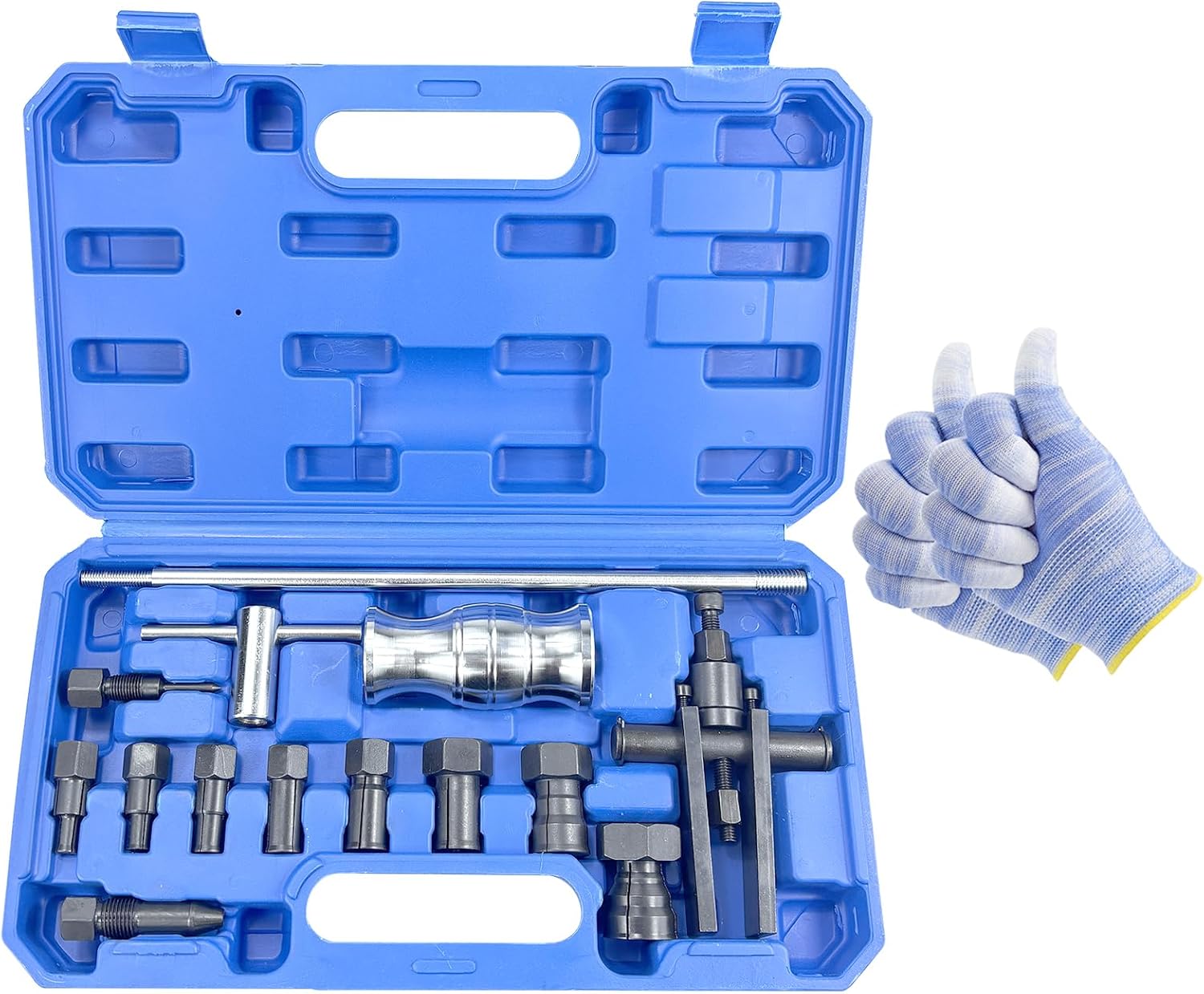 12Pcs Motorcycle Bearing Puller Kit Blind Bearing Puller Kit Slide Hammer Puller Set Suitable fit for Bearing Diameter 8-32mm (Slide Hammer Two jaw Puller)