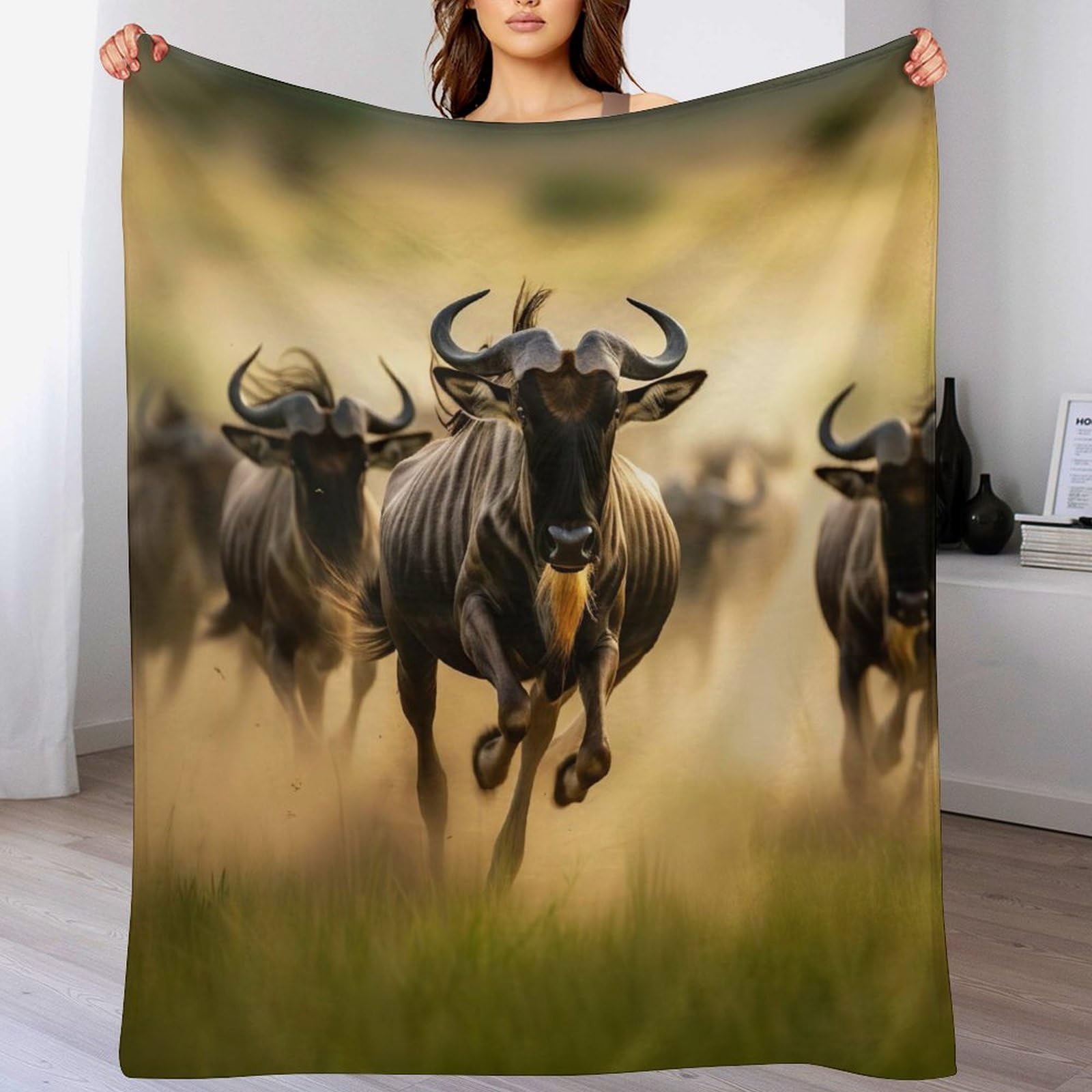 Couverture flanelle chaude et douce plaid vache toutes saisons