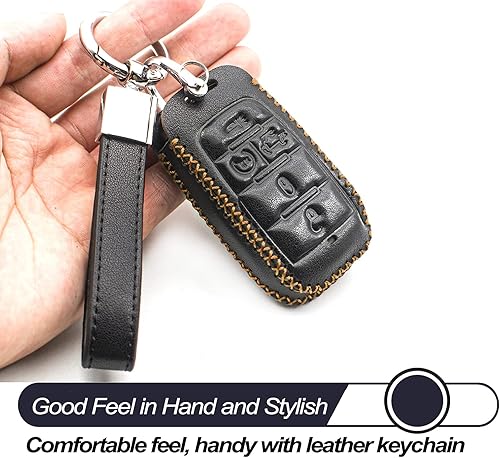 Miniatura 4 de MECHCOS Compatible con Ram 1500 Smart 5 botones con portón trasero de cuero sin llave de entrada control remoto funda funda protectora accesorios