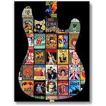 Classic Rock Music Poster UNFRAMED 12 x 16 Vintage Album Covers 70's 80's Bands Wall Art Teen Boy Room Girl Room Retro Concert Wall Art Prints Bedroom Mancave Dorm - Classic Rock Guitar