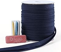 Vista 13 de Cinta al bies de doble pliegue de 1 pulgada, cinta de encuadernación bies de doble pliegue de 55 yardas (marrón) y 4 tizas de tela de costura