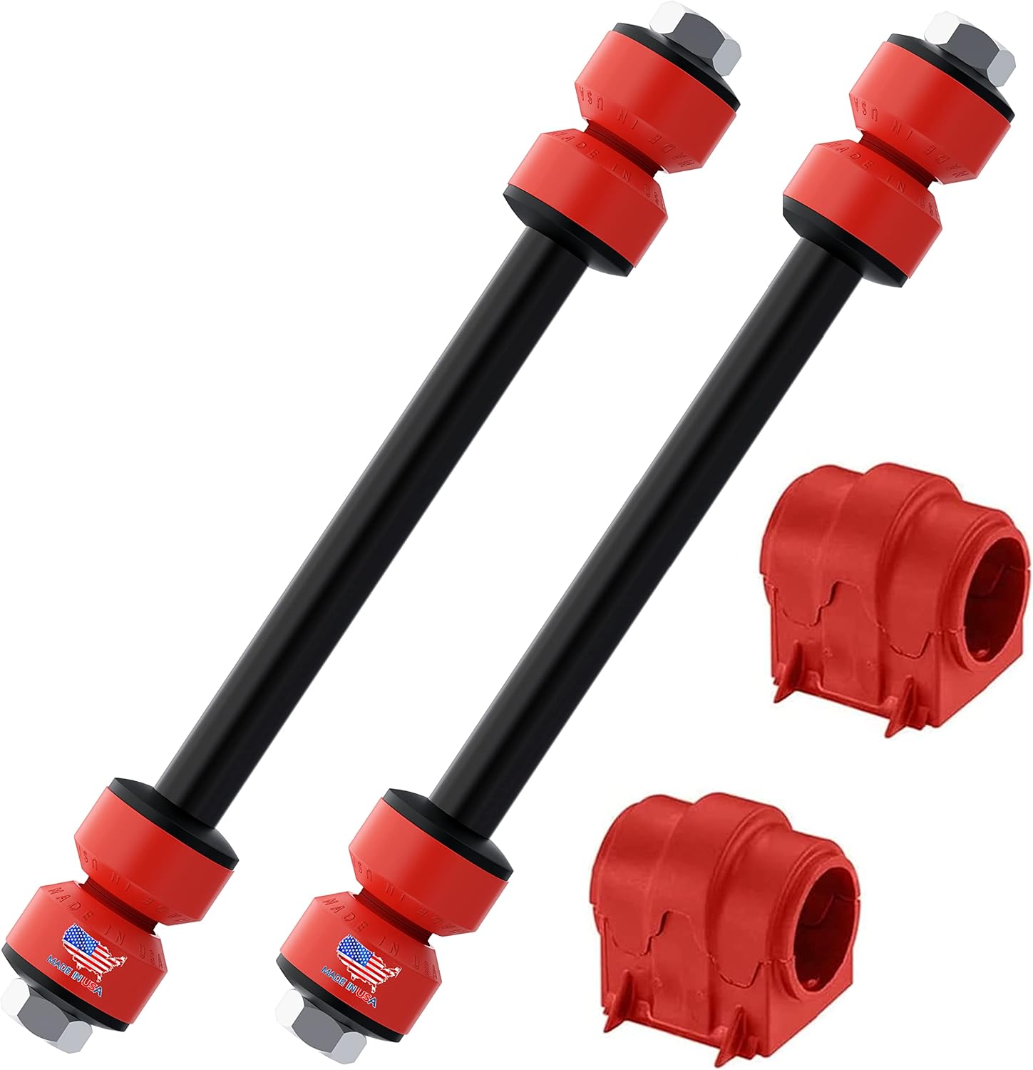 suspension dudes Pair Front Sway Bar Stabilizer Links Mountaineer Pickup Explorer Ranger Ram, Bushings Made in USA K700542 K7275 (4 PC Link/Bushing Kit 2006-2010 - 32 MM Bar)