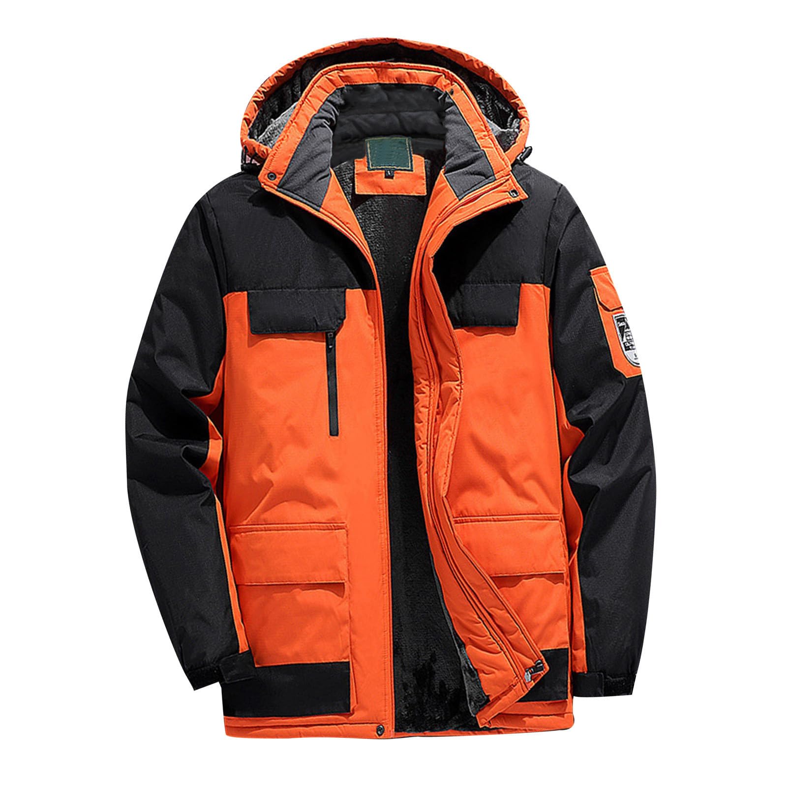 Generisch Doudoune Homme Grande Taille, Veste De Ski, Veste En Laine Chaude, Combinaison De Randonnée En Plein Air, L 4XL Manteau Printemps Homme, Vert Armée., XXL