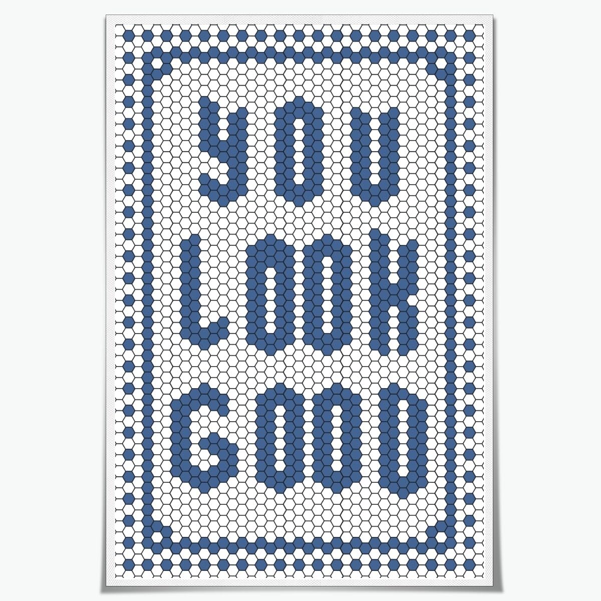 Hexagon Tile Letter Wall Art You Look Good Mosaic Blue Navy Quote Canvas Poster Athroom Abstract Decor Wall Print Art 16x24inch Unframed