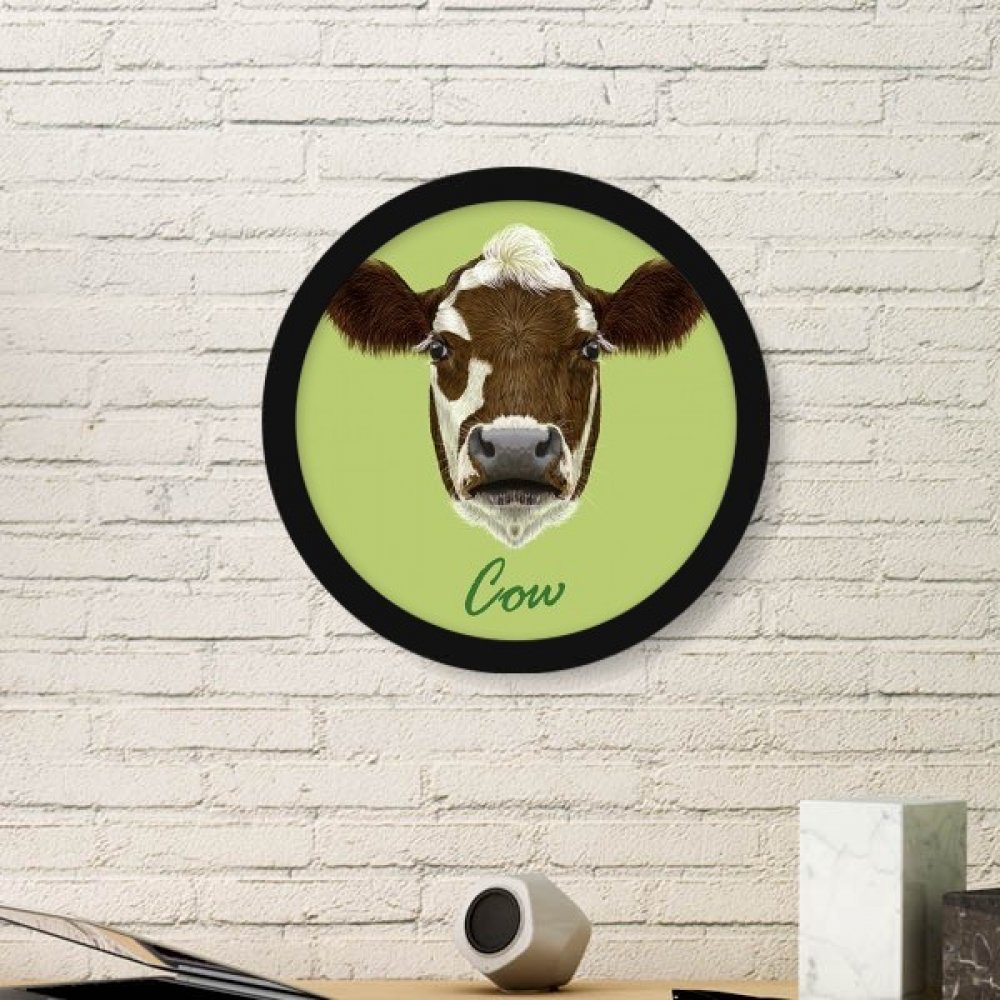 Cadre photo vache laitière marron et blanc DIYthinker décor mural rond taille L