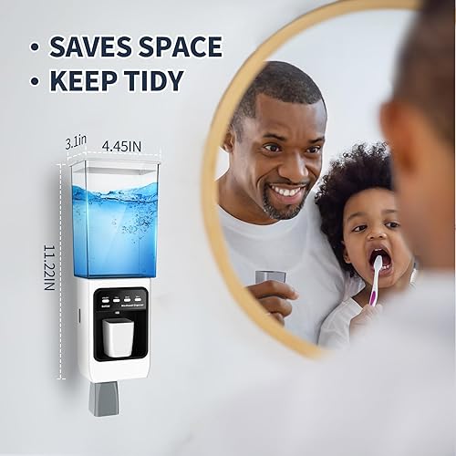 Miniatura 6 de Dispensador automático de enjuague bucal sin contacto de 21.98 onzas  Dispensador de enjuague bucal montado en la pared con carga USB mejorada para