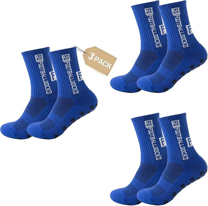 6 stuks voetbalsokken, antislip grip, voetbalsokken 38-45, grip sokken