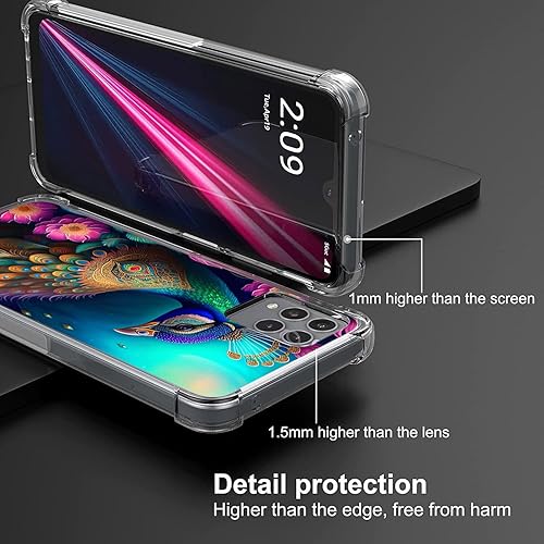 Miniatura 3 de REVVL 6X Pro 5GREVVL 6 Pro 5G, colorido mandala pavo real, flores, protección contra caídas, a prueba de golpes, carcasa protectora de cuerpo