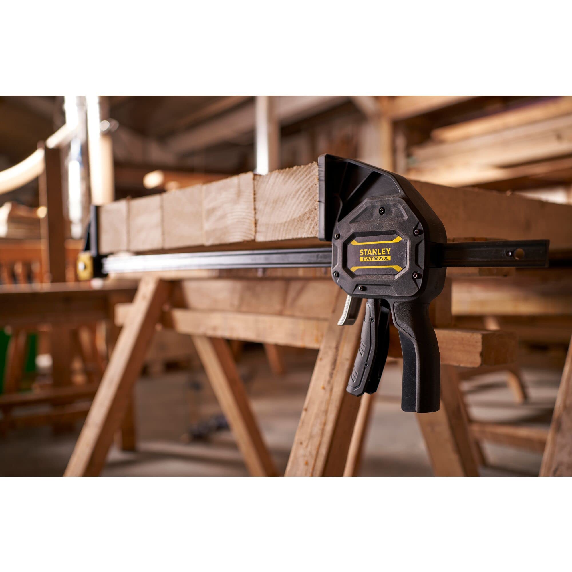 Stanley Fmht0-83240 Serre Joint Gamme FatMax - Travaux De Précision - Rainure En V Pour Maintien Des Tubes - Rail En Acier - Corps En Nylon Renforcé - Fonction Écarteur