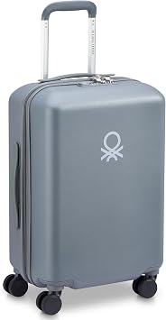 United Colors of Benetton UCB Hardside Luggage with Spinner Wheels, Steel Grey, Carry-On 19 Inch