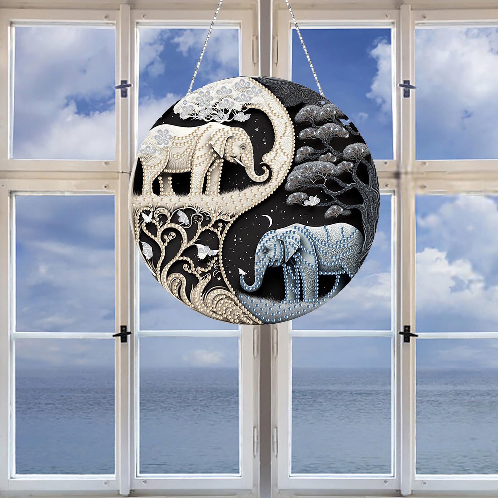 Kit De Peinture Diamant à Suspendre Pour Adultes, Fleurs D