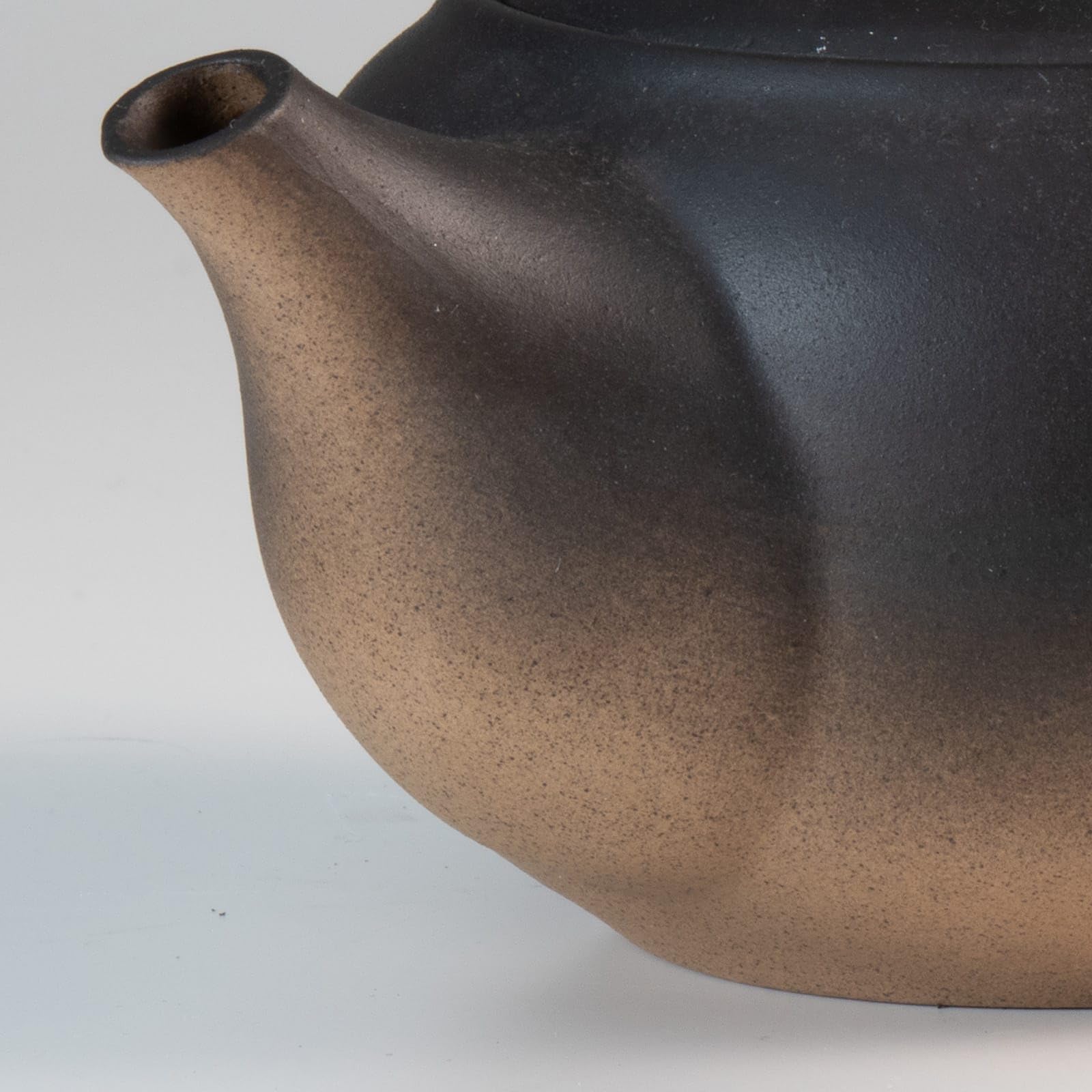 Asayu Japan Teiera Tradizionale Kyusu - 430 ml (14,5 fl.oz), Nero/Marrone, Made in Japan (Tokoname Yaki) - Per Tè Verde e Cerimonia del Tè