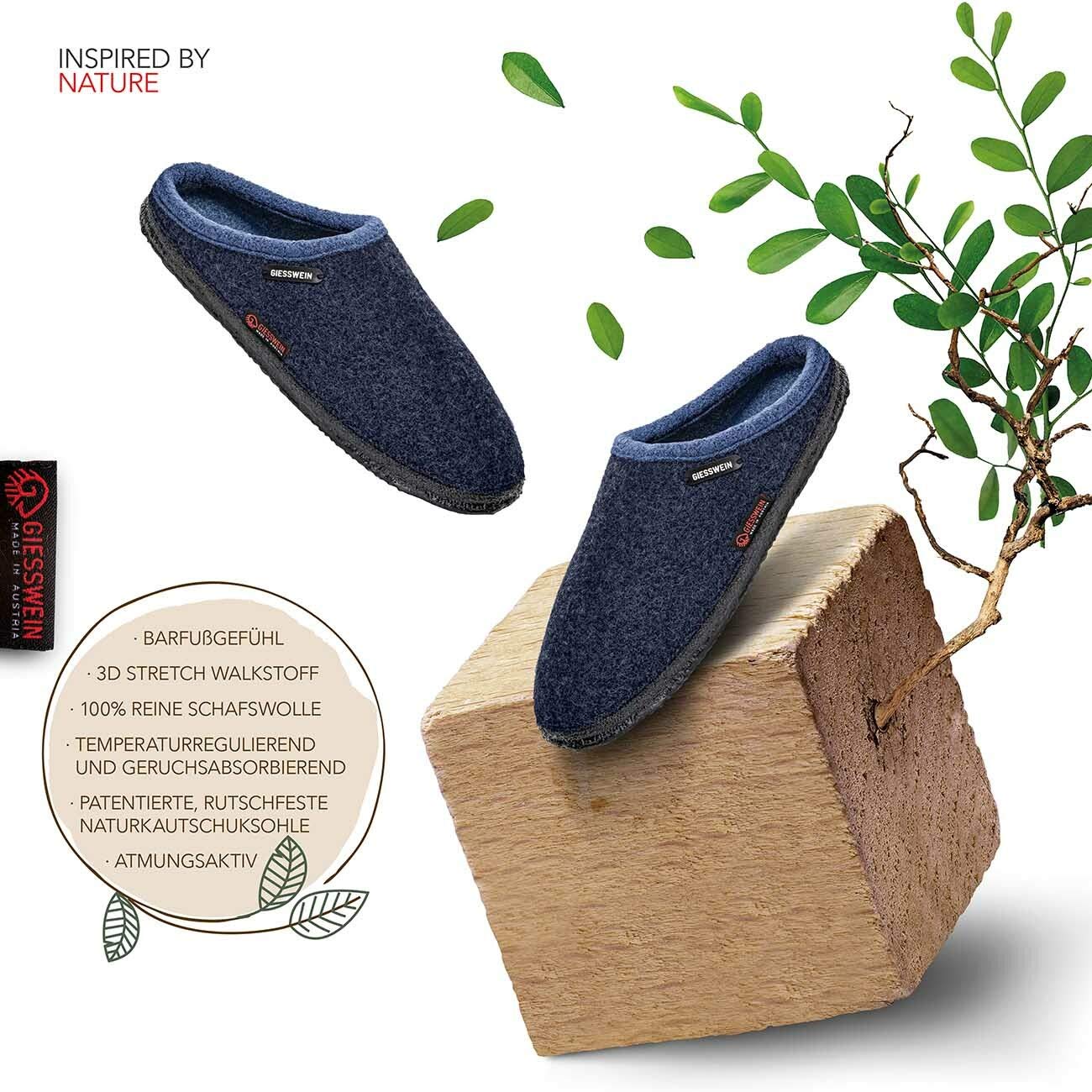 Giesswein Pantoufles Dannheim - Chaussons Chauds en Feutre pour Hommes et Femmes, Mules antidérapantes, Chaussons en Laine Unisexes