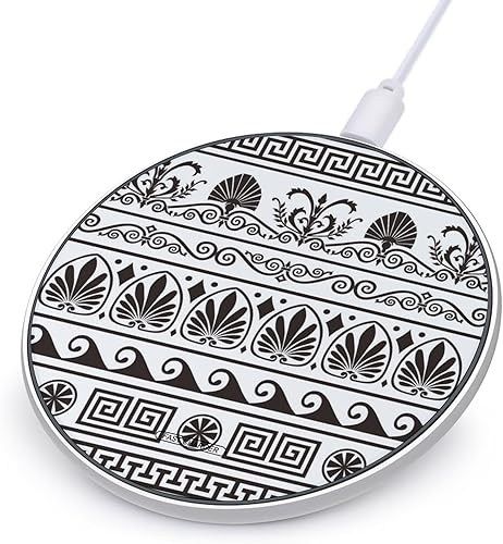 Antique Greek Borders Wireless Charger Pad 10W Fast Charging Pad Compatible with iPhone 15 14 13 12 Series Samsung Galaxy Series