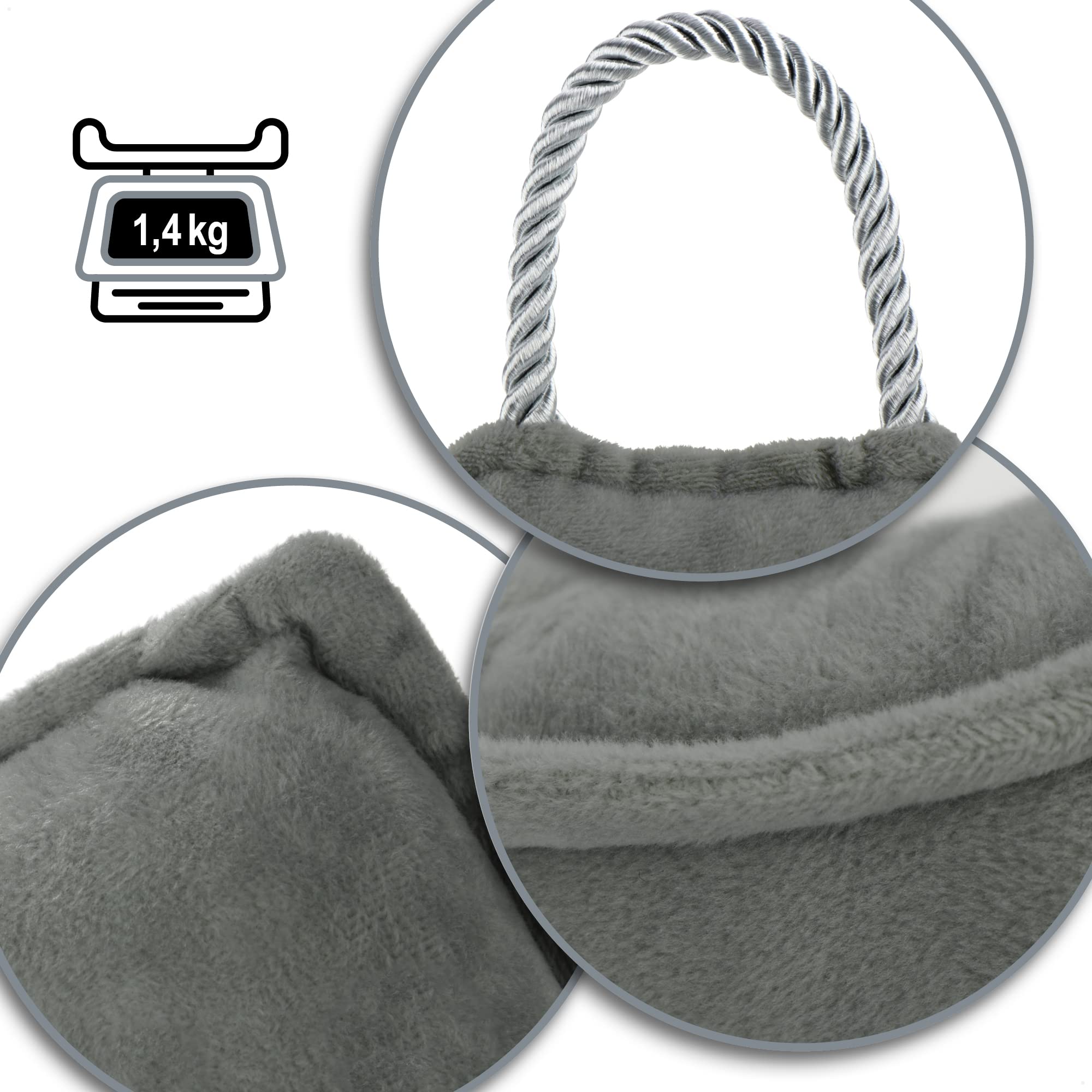 COM-FOUR® paraspifferi, paravento extra pesante con cordino, efficace paraspifferi, buona tenuta contro correnti d'aria e perdita di calore, zerbino (Grigio scuro)