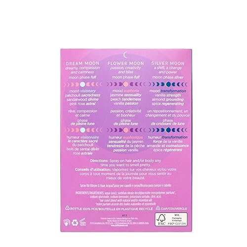 Vista 43 de Pacifica - Atomizador de fragancia corporal y perfume para el cabello Blue Moon con lavanda y grosella, sin alcohol, vegano y no testado