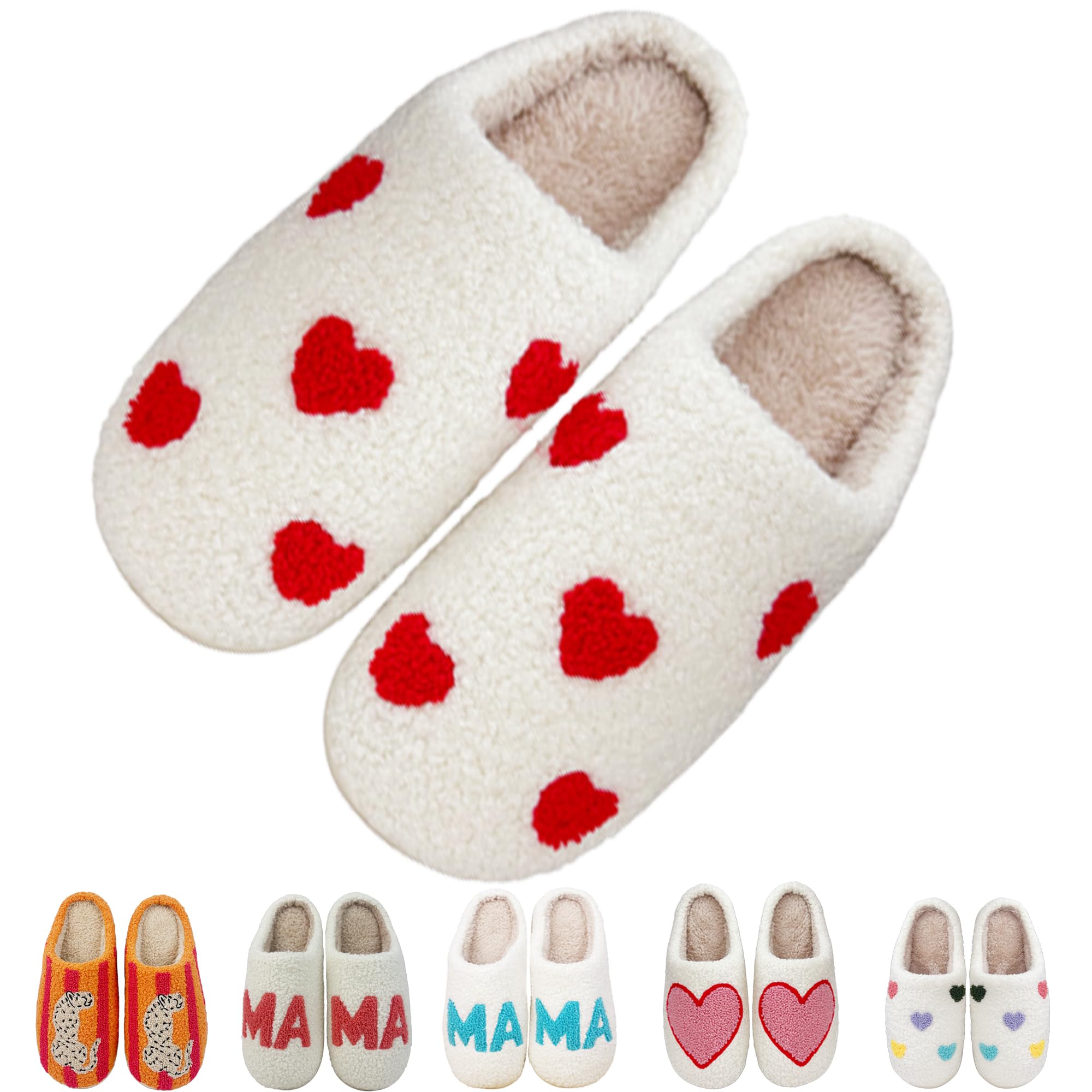 Women's MAMA Maple Leaf Heart Slippers