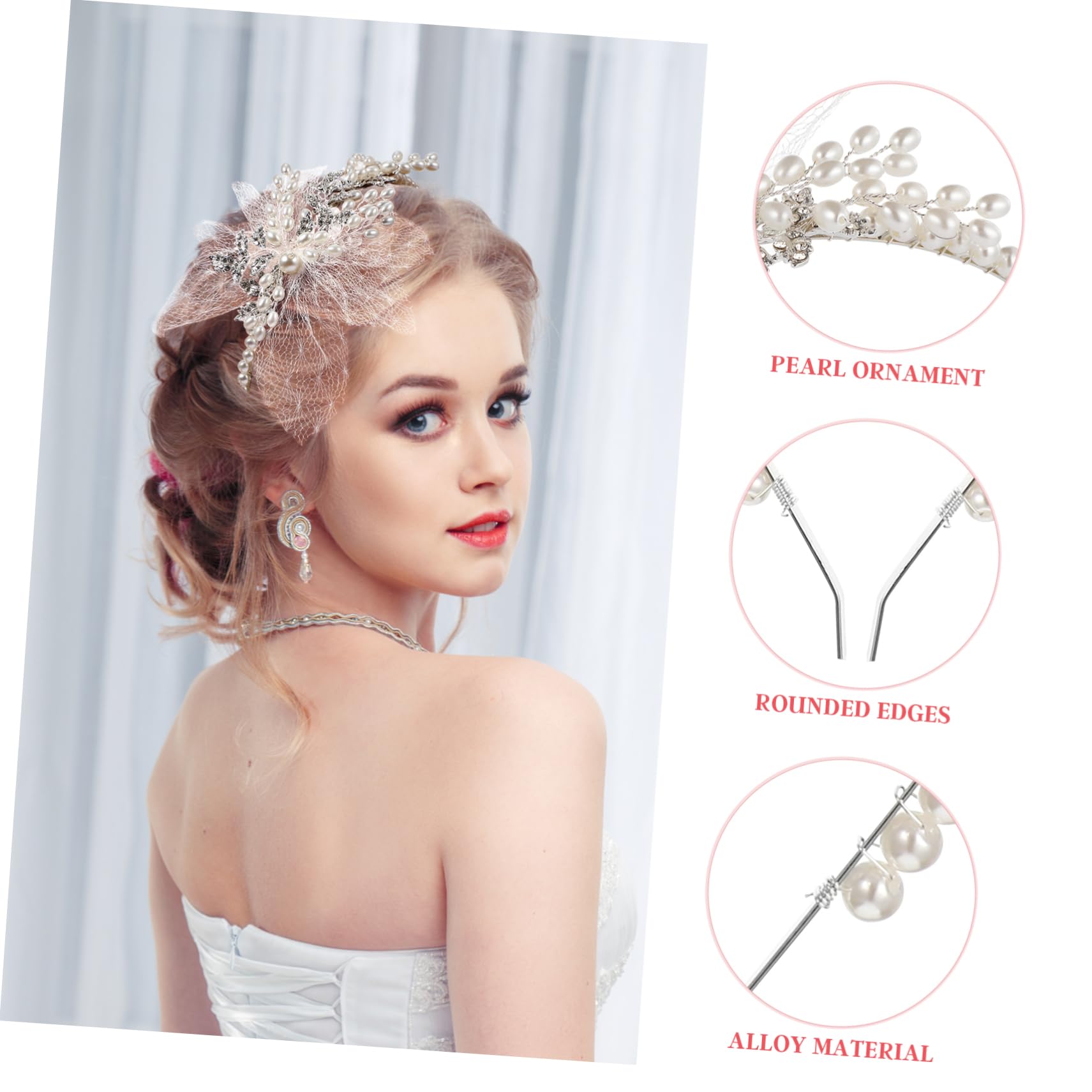 Diadema de Novia Perlas y Gemas de Imitación Color Marfil | Aleación Ligera, Estilo Elegante para Boda y Fiestas, para Novias y Mujeres