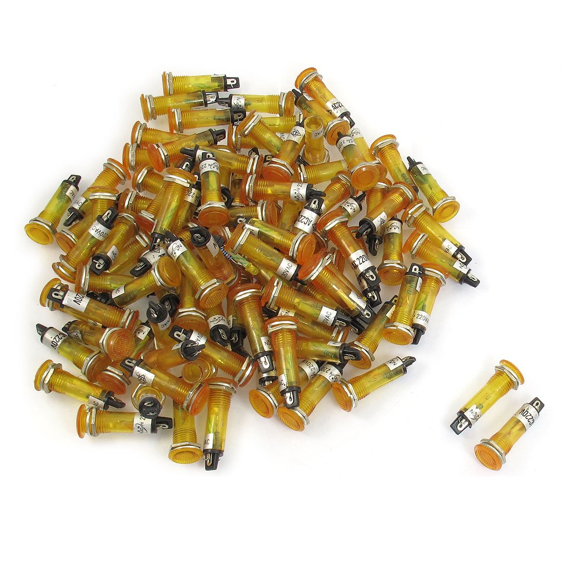 ZHuidjo 100x AC suitablevoltageV 10mm Flat Head Yellow Signal Indicator Light Lamp XD10-1 (SN: 971 9be 5df 091 c79)-picture-20