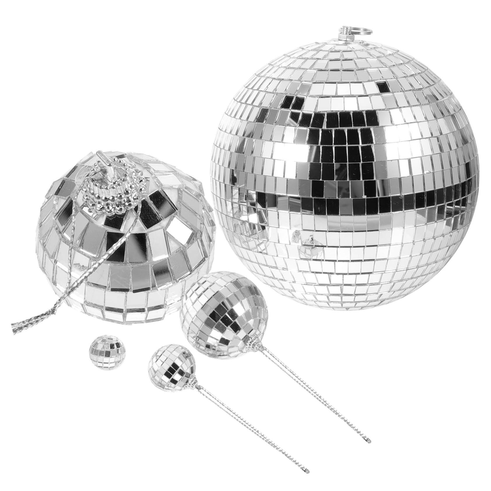 Uonlytech Disco Ball Hanging Ornaments 5pcs Reflective Mirror Balls for Party Decorations