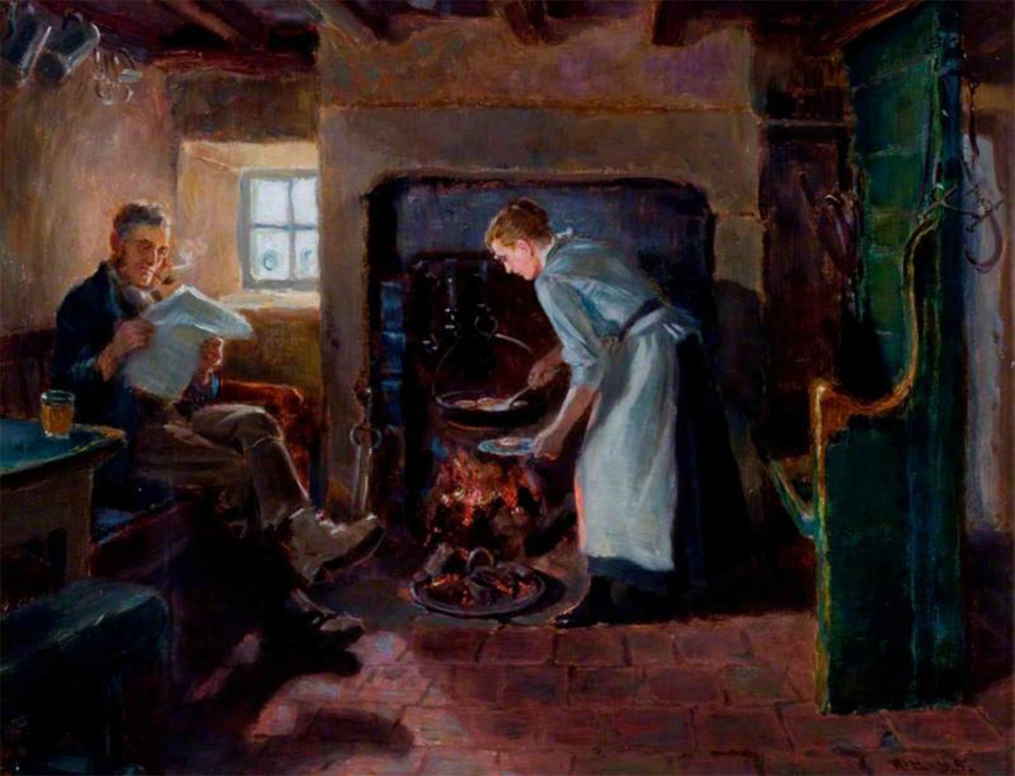 POSTERIIk Famous Modern Artwork Art Mural Meal Time by Ralph Hedley Oil Paintings Pictures for Home Decor 60x90cm