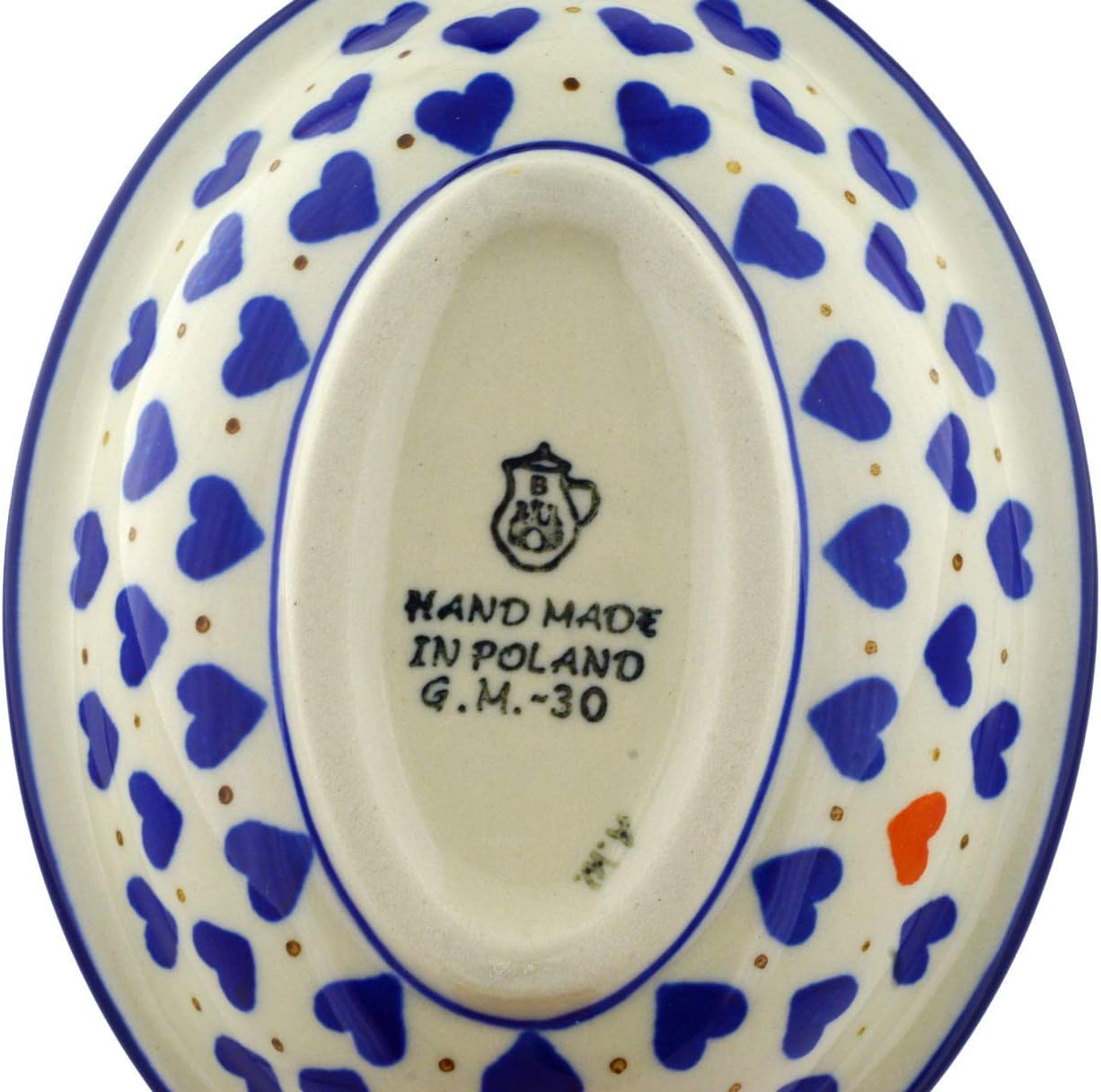 Polmedia Polish Pottery Soap Dish - Heart of Hearts Pattern Handmade in Boleslawiec Poland by Ceramika Artystyczna + Certificate of Authenticity