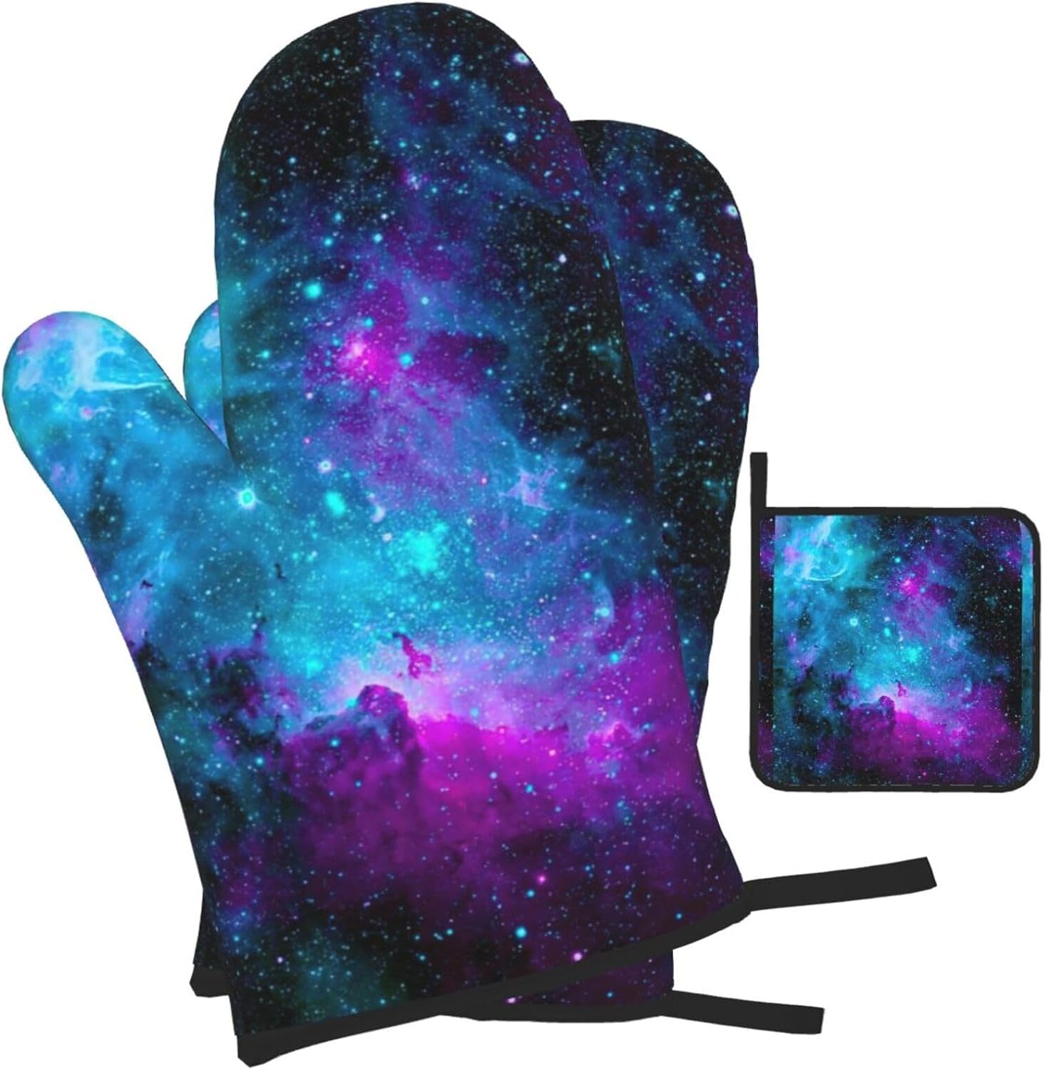 Cool Star River Print Heat Resistant Microwave Gloves, Used for Baking, Cooking, and Fashion Kitchen Essentials