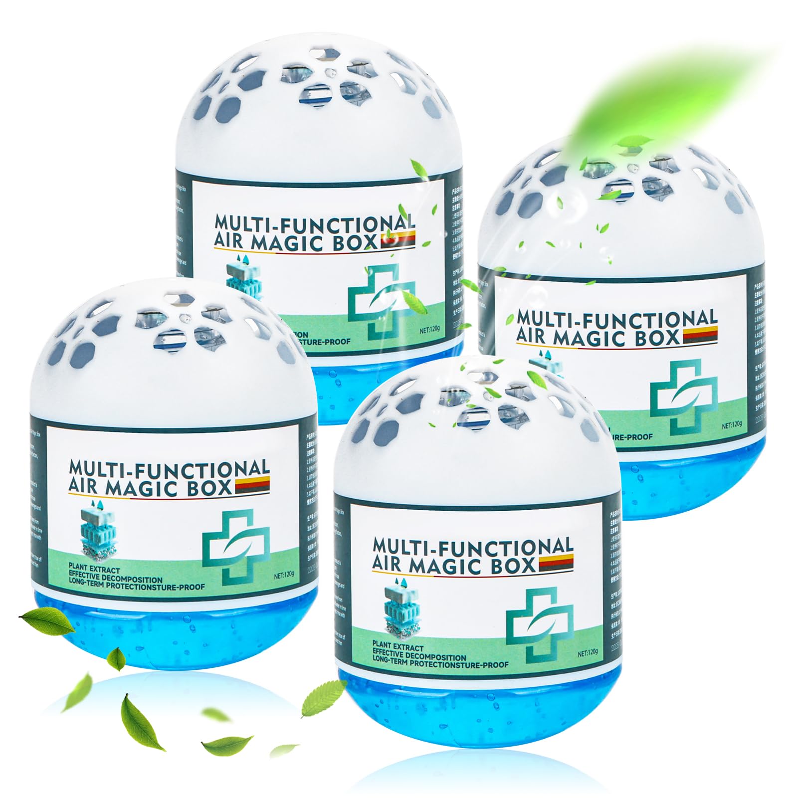 Magic Box Magic Box do oczyszczania powietrza wewnątrz, 4 sztuki, automatyczne odsysanie kurzu, pojemnik na kurz, formuła ekstraktu roślinnego, świeżość dla zwierząt domowych, do domu