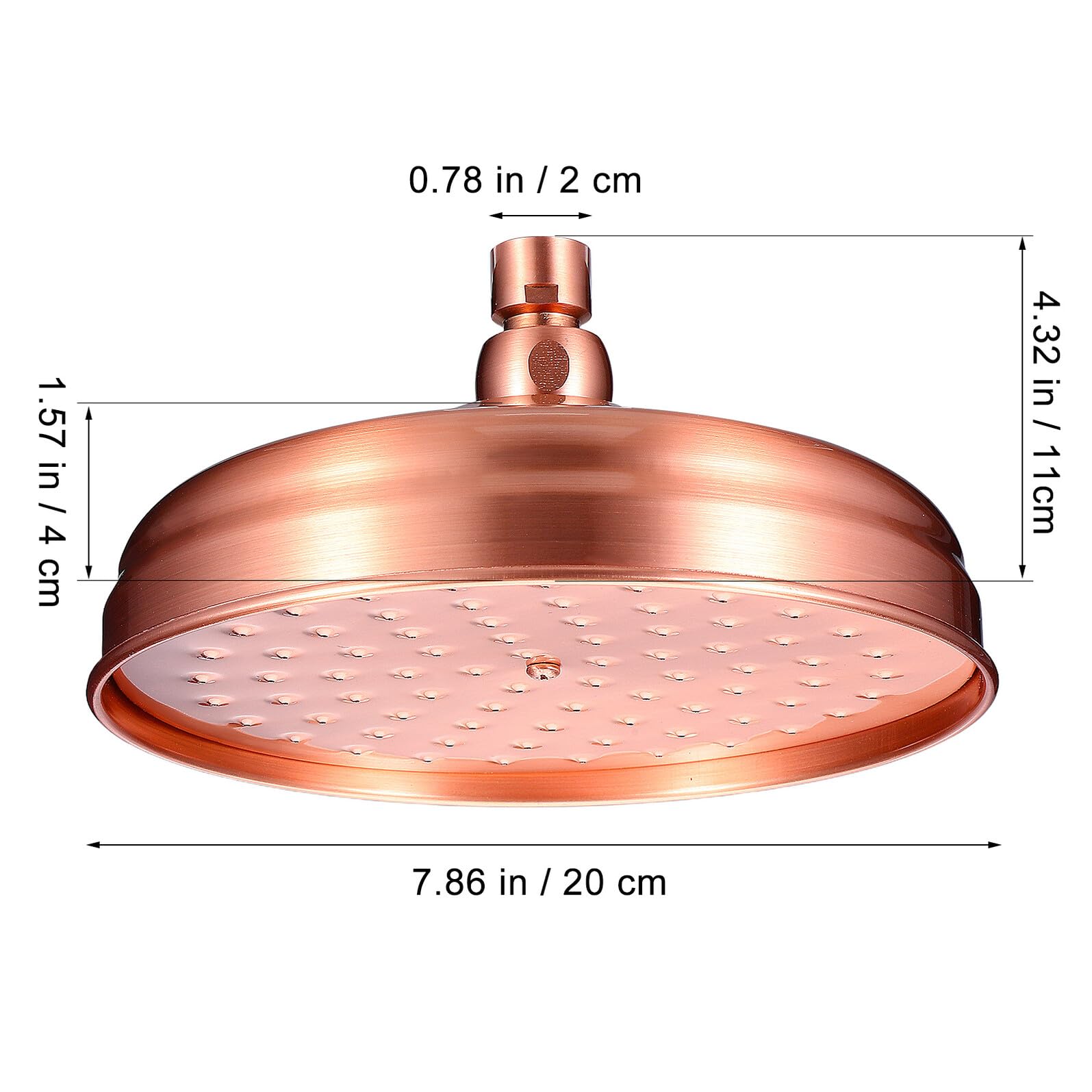 iplusmile Rociador de Ducha de Cobre Antiguo 7.87 Pulgadas Boquilla de Baño, Accesorio de Fácil Instalación Adecuado para Baños Vintage y Modernos