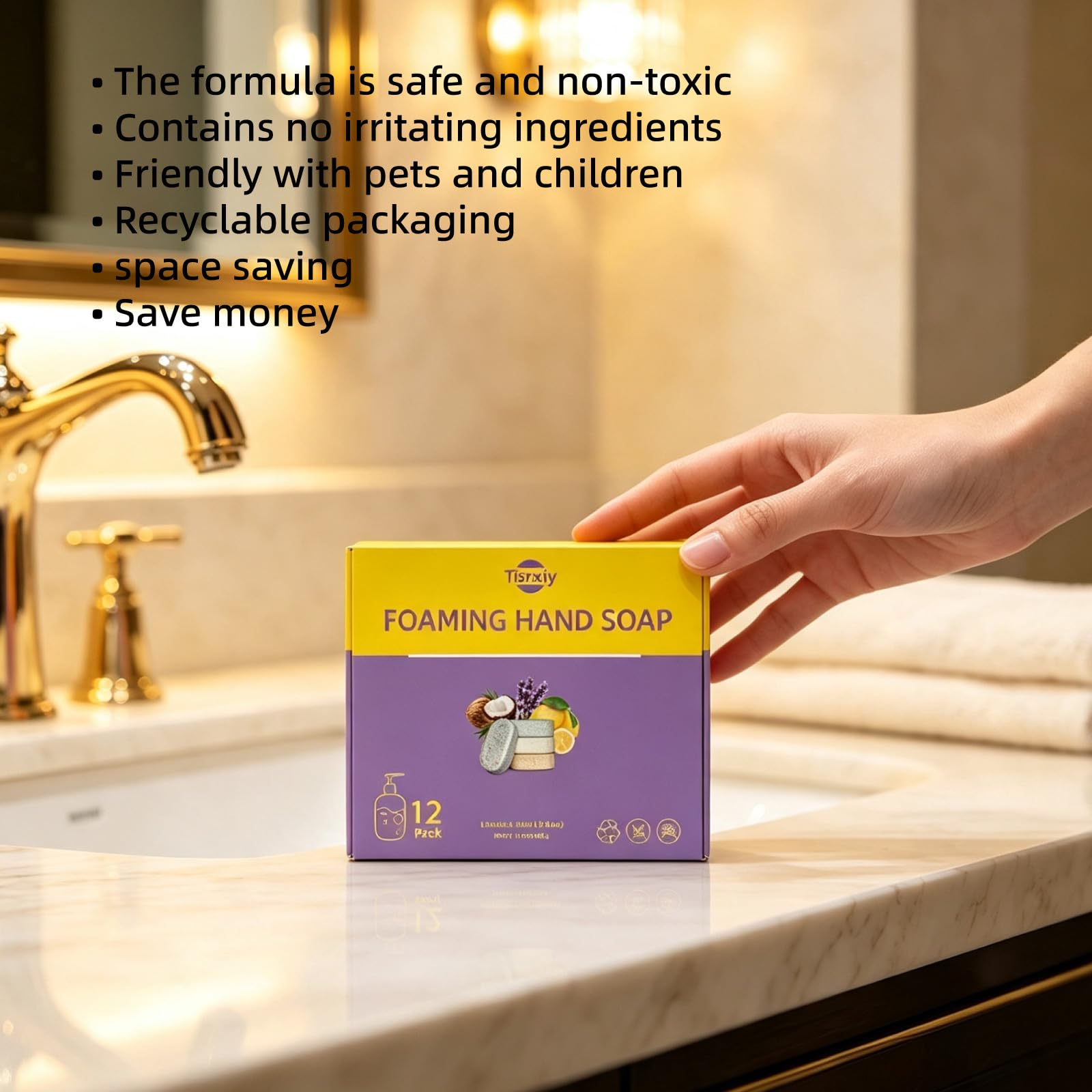 Ricariche di sapone schiumoso per le mani – 12 unità – 96 once liquidi (12 x 8 once liquidi) – Ricambio ecologico – delicato per le mani e rispettoso dell'ambiente – senza profumo