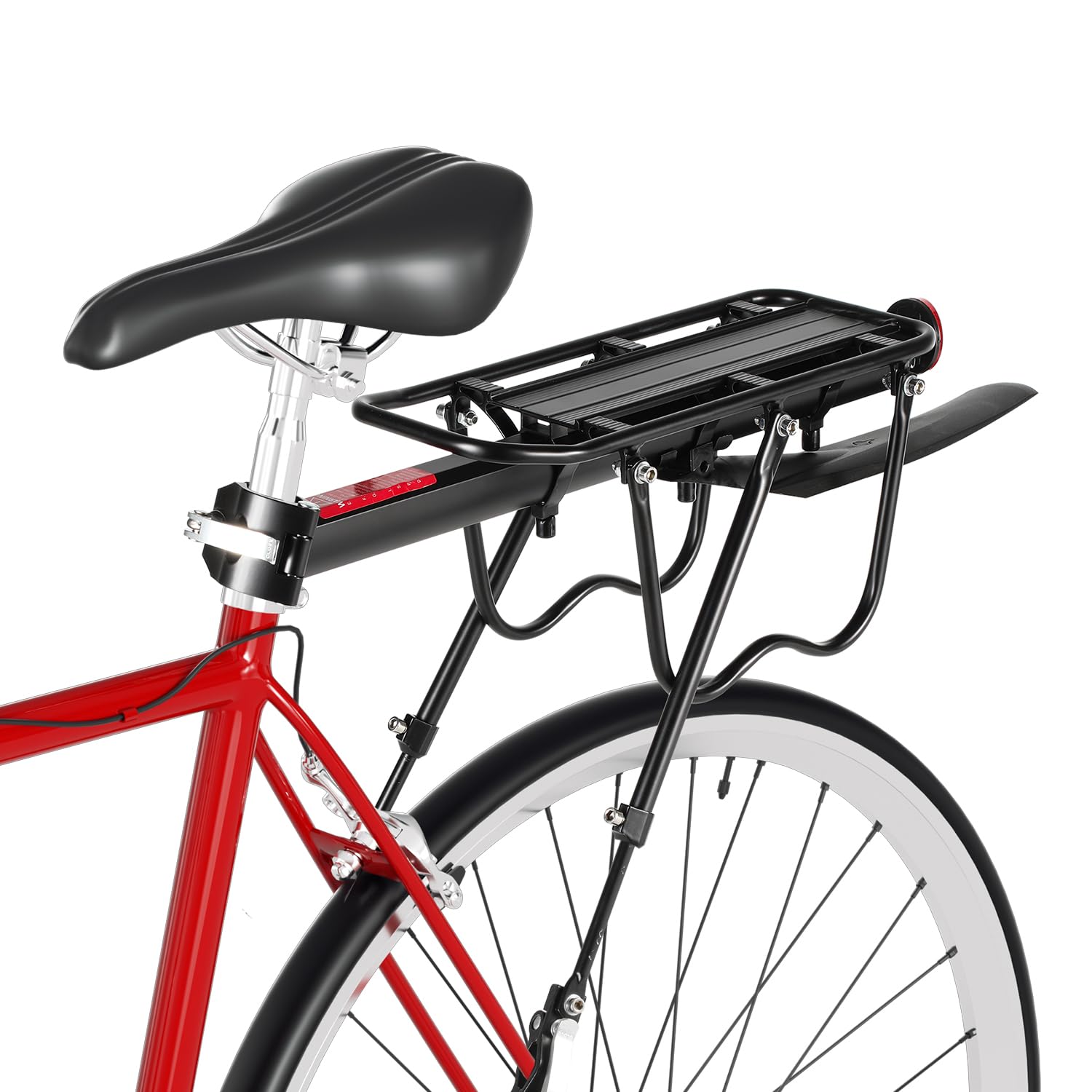 Herrselsam Fahrrad Gepäckträger Mountainbike Gepäckträger mit Reflektor und Schutzblech, Aluminiumlegierung Fahrradgepäckträger für 24-29 Zoll Rennrad, MTB, Mountainbike, Maximale 50 kg