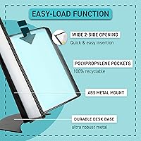 Vista 5 de Tarifold DJOIS Desktop Reference & Display System - Durable Metal Base & Polypropylene - Letter-Size - 10 Double-Sided Pockets - 20 Sheet Capacity
