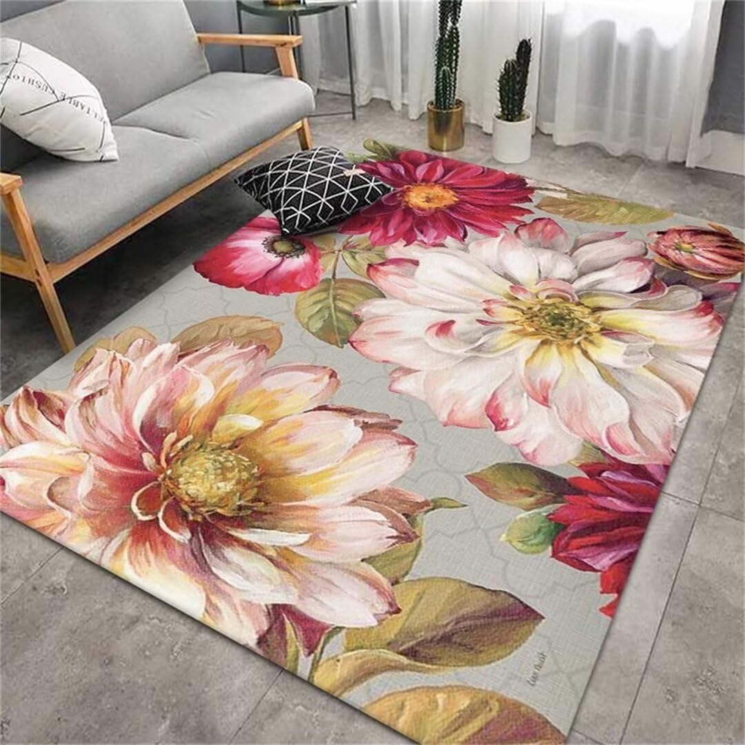 Tapis à poils courts facile à nettoyer pour salon et couloir