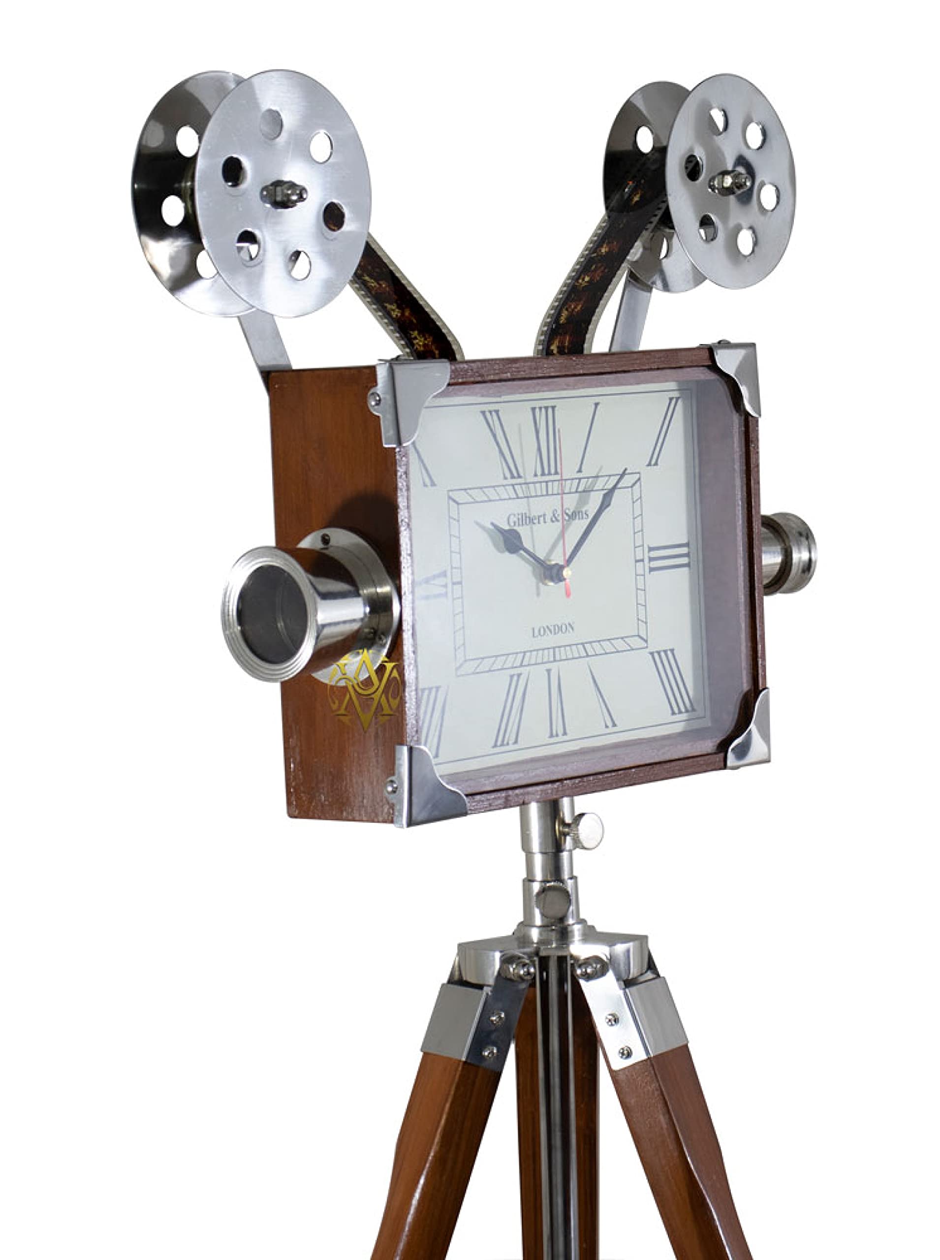 Reloj de piso grande Proyecto Carretes Reloj de cámara con altura ajustable trípode soporte (patas de reloj) Casa/oficina/biblioteca Regalos decorativos