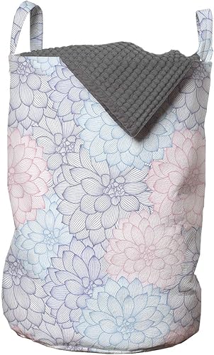 Miniatura 68 de Ambesonne Bolsa de lavandería de flores, hojas y flores, diseño vintage de hiedra con plantas, diseño de naturaleza, impresión artística retro,