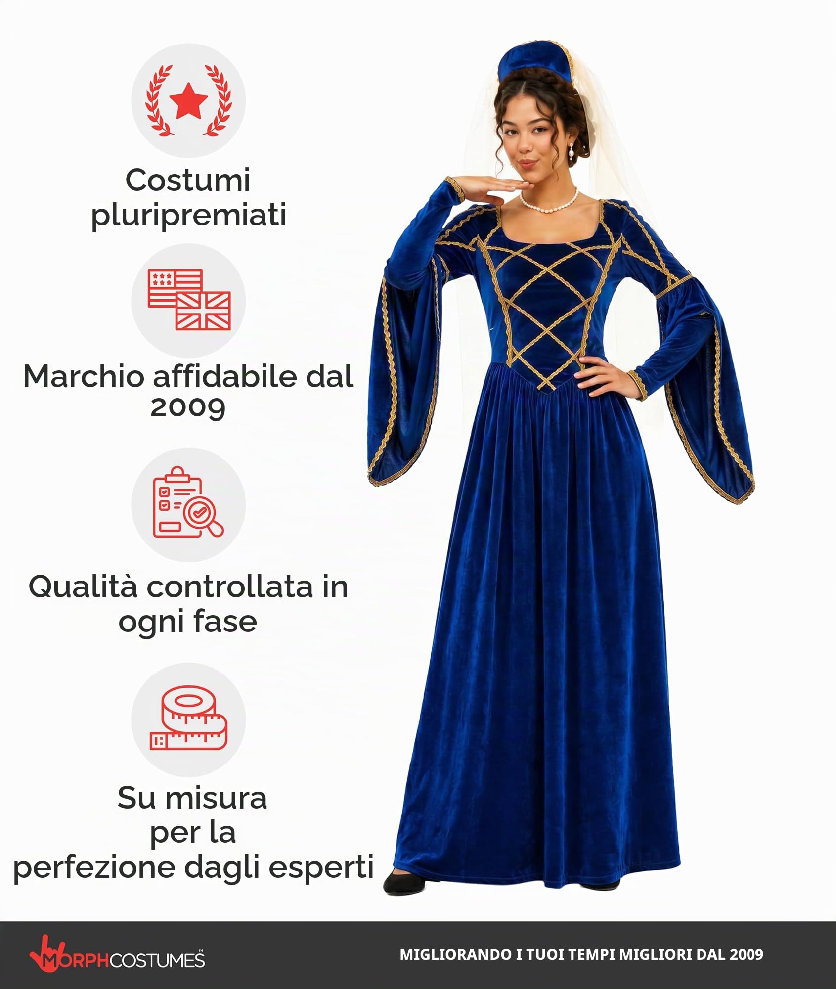 Fun Shack Tudors Da Donna Costume Giornata Mondiale del Donna