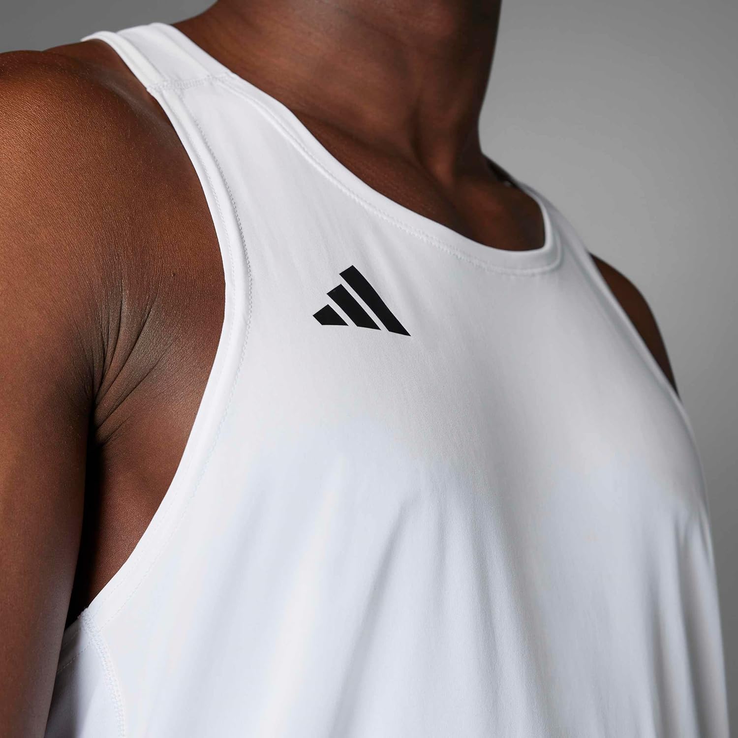 adidas Mens Adizero Essentials Running Singlet XL White