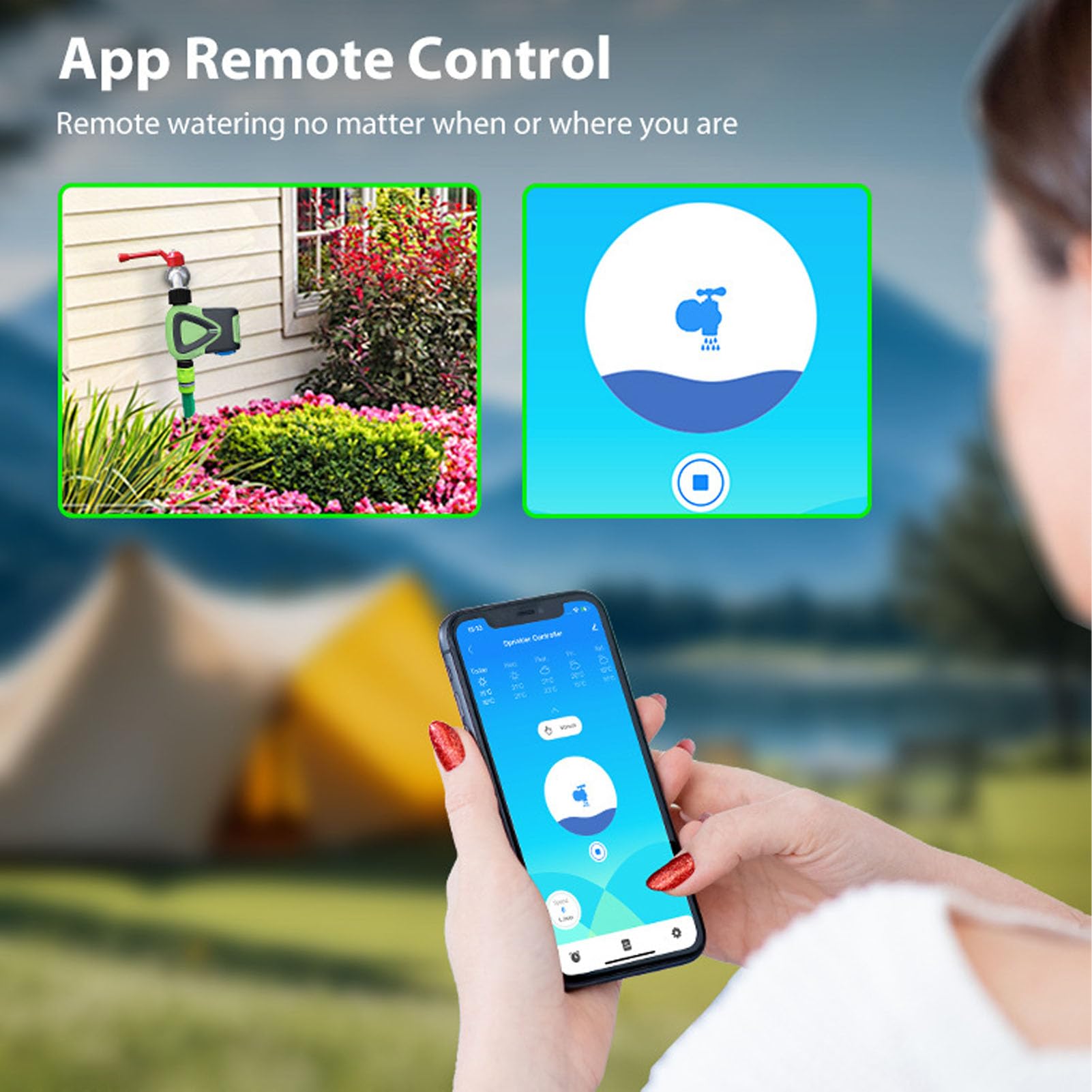 PolyGen timer per irrigazione da esterno con funzione di conto alla rovescia per tubi da giardino e piscine, un timer intelligente per la gestione efficiente dell'acqua con (TNP)