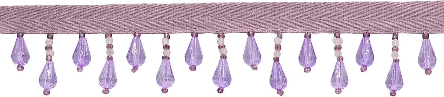 Handcrafted Teardrop Beaded Fringe Trim, 1" (2.5cm), Blood Red #J19 (Deep Red), 12 Yards (36 ft/11m) by DCOPRO