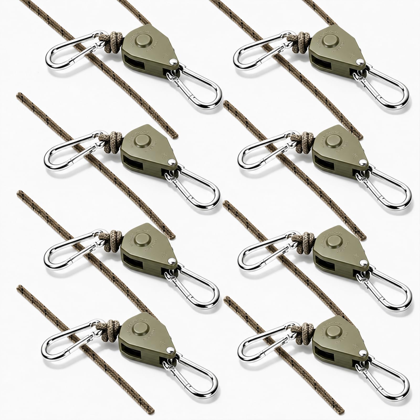 4M - Vientos reflectantes con tensor de cuerda, 8 vientos para camping, vientos para vela de sol negra, cuerda de tienda de campaña con tensor, accesorios para tienda de campaña, fácil de
