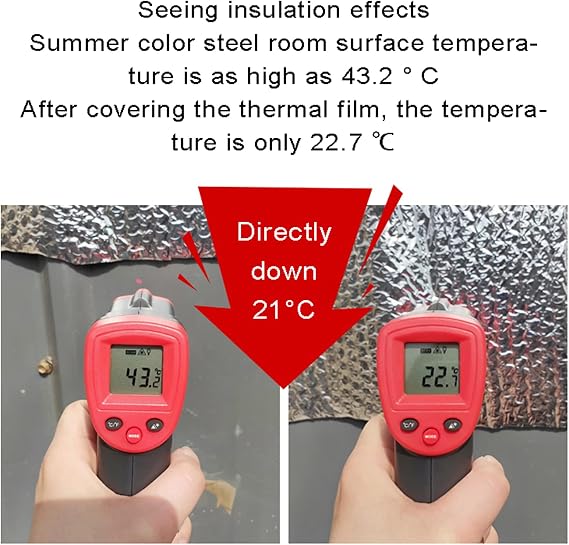 Double Layer Bubble Reflectix Insulation Reflective Insulation Roll Foam Core Radiant Barrier Heat Cold Shield Thermal Foil Insulation Pure Aluminum(Size:1 * 8m)