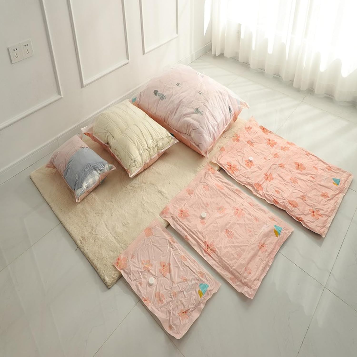 [Tizuqe] 効率的な家の整理のための丈夫な収納バッグ 4 個パック 前面が透明で簡単に識別できるバッグ