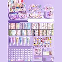 YOROXRG Key Chain Seal Acrylic Handmade Parts Making Kit DIY DIY Craft Supplies Original Key Holder Present 430/528/695/700 Set 700 Deluxe 3 Stage Box Packing+Hanger + Bucket