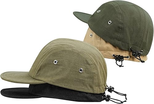 Miniatura 5 de Croogo Gorra de béisbol de ala plana clásica Snapback sombrero gorra Hip Hop estilo plano Bill Cap 4 panel camionero gorra en blanco Camper sombreros